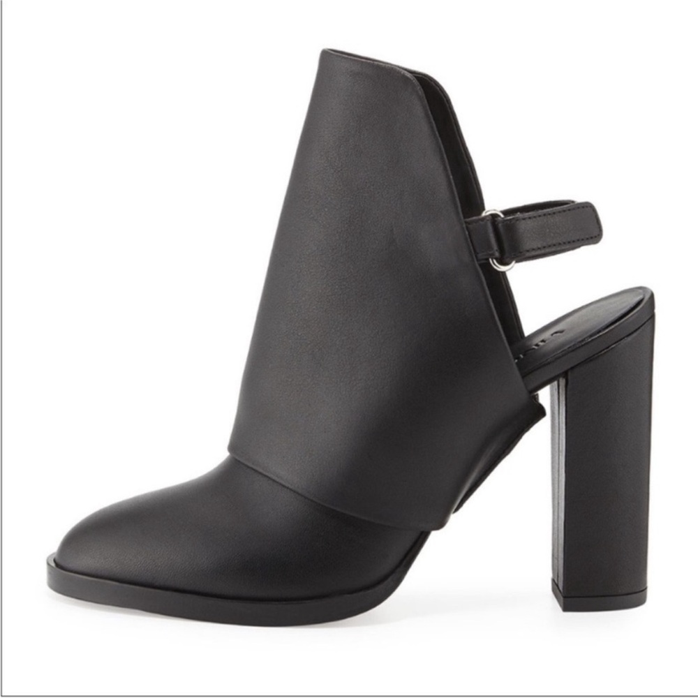 Vince Black Leather Slingback Mule Heels 7.5